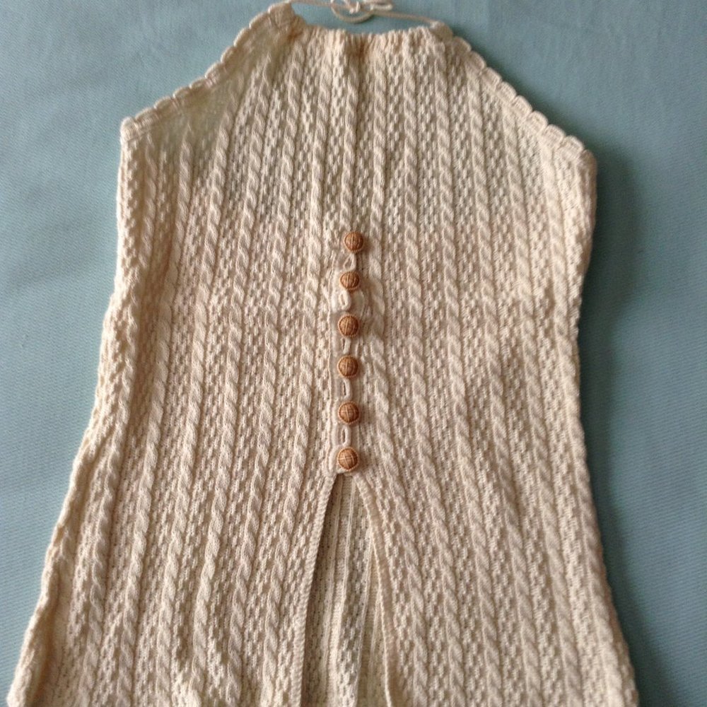 Cream cable knit top